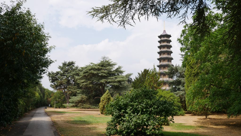 Great Pagoda, autumnal trees and dry grass