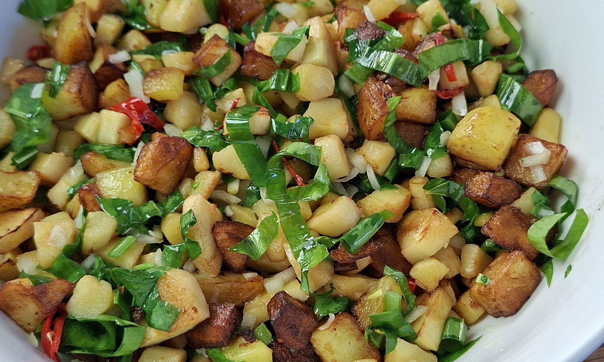 sautierte Pastinaken und Kartoffeln mit Bärlauch