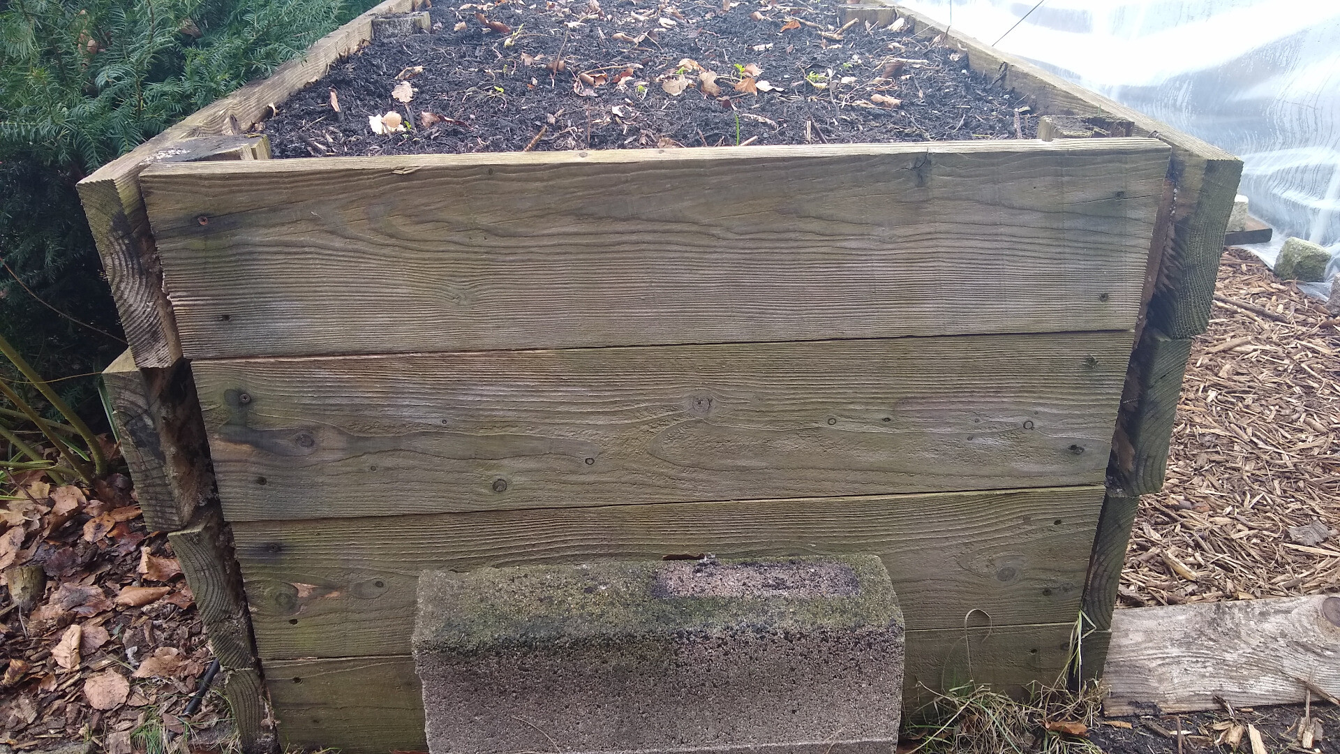 raised bed with rotten posts