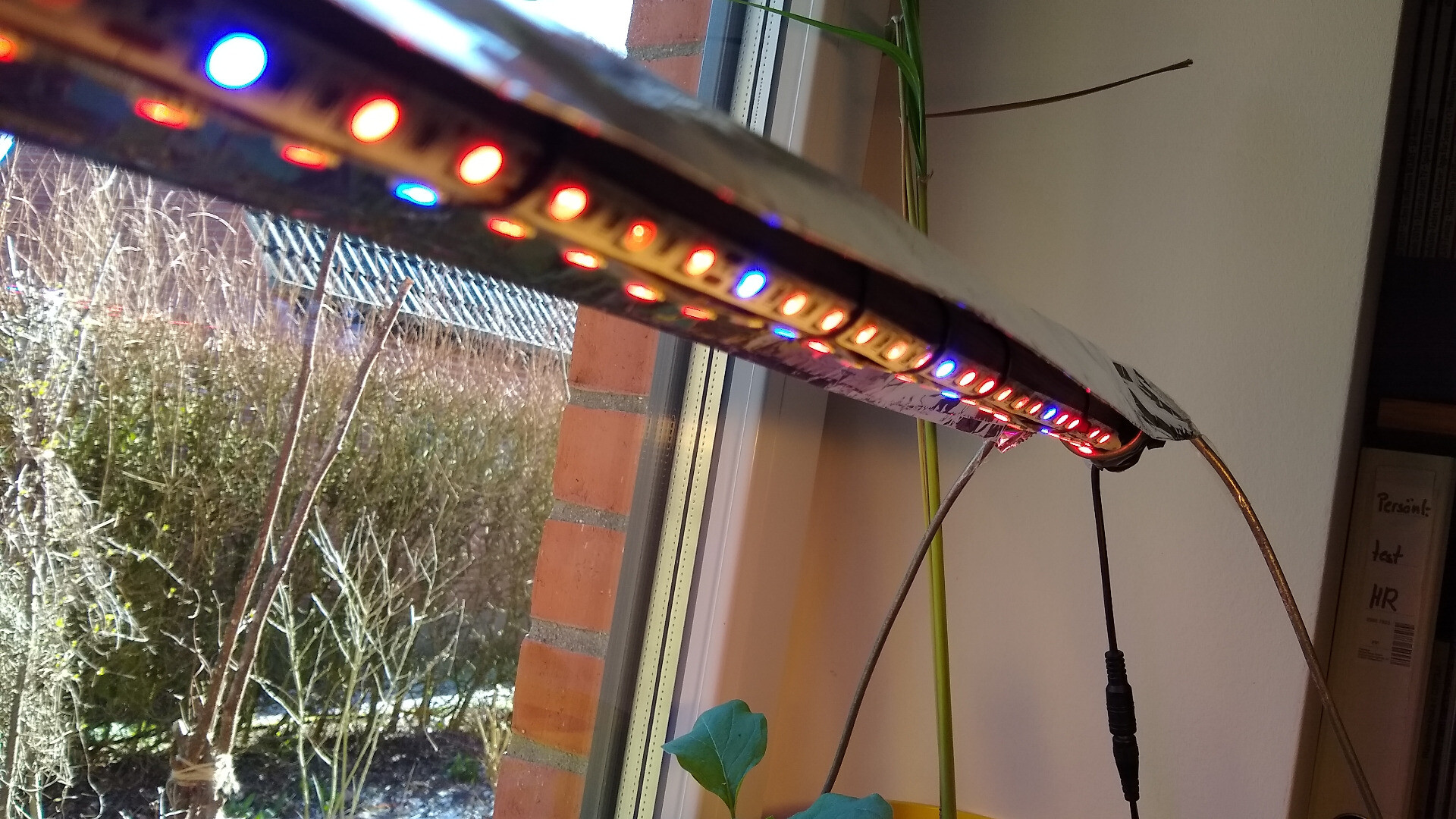  growlight made from LED strips with cover made of folded aluminium foil